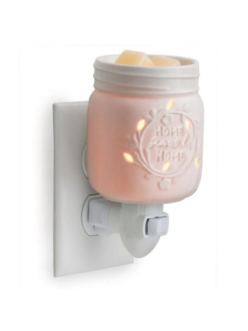 Mason Jar Pluggable Fragrance Warmer Ceramic Farmhouse Style "Home Sweet Home"
